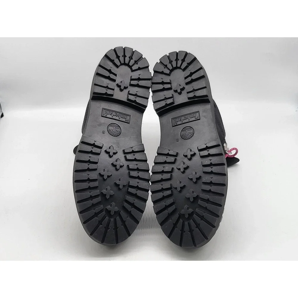 Timberland Waterproof Ankle‎ Boots Black Pink Accent Womens US 8.5